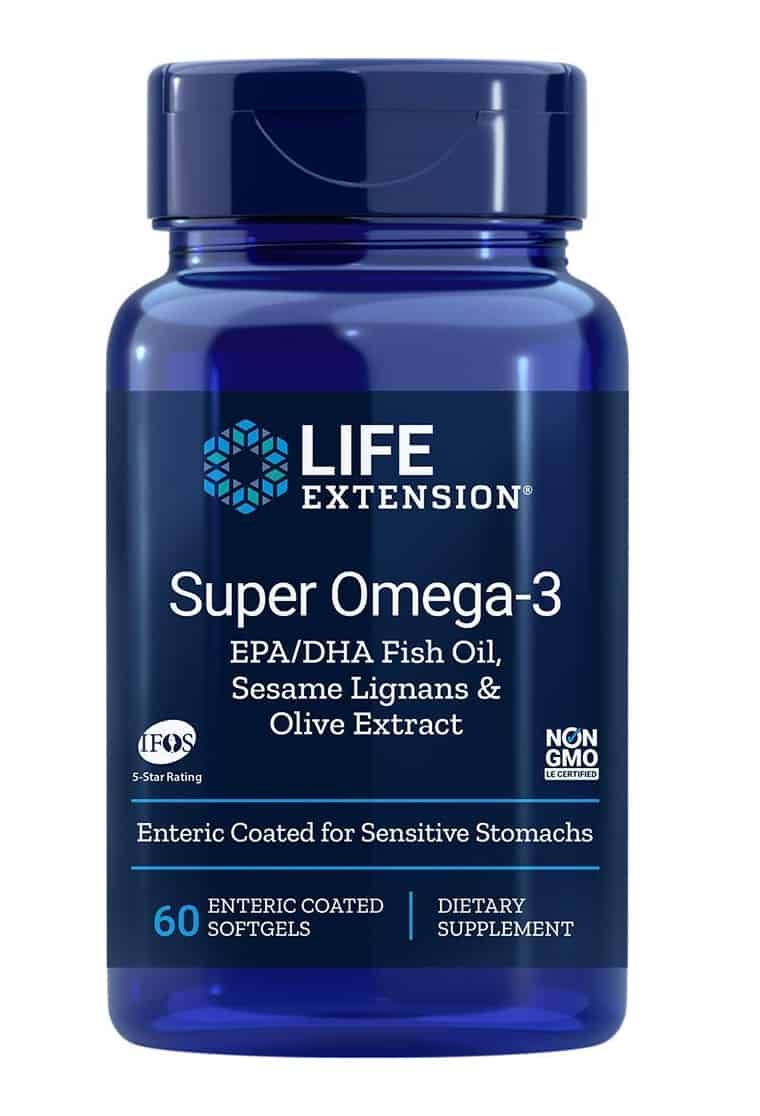 LIFE EXTENSION Super Omega-3 EPA/DHA with Sesame Lignans & Olive Extract (Omega-3 EPA/DHA z Lignanami Sezamowymi i Wyciągiem z Oliwki) 60 kapsułek