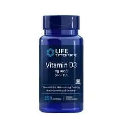 LIFE EXTENSION Vitamin D3 1,000 IU (Witamina D3) 250 kapsułek żelowych