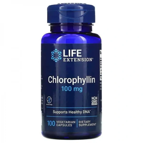 LIFE EXTENSION Chlorophyllin (Chlorofilina, Ochrona DNA) 100 Kapsułek wegetariańskich