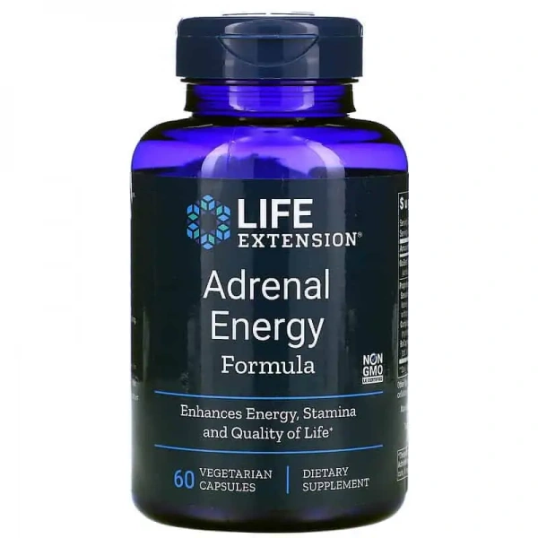 LIFE EXTENSION Adrenal Energy Formula (Energia i skupienie) 60 Kapsułek wegetariańskich