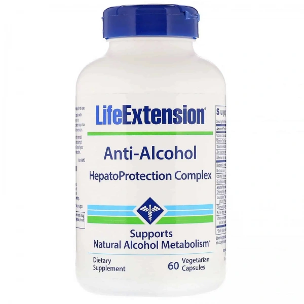 LIFE EXTENSION Anti-Alcohol HepatoProtection Complex 60 Vegetarian Capsules