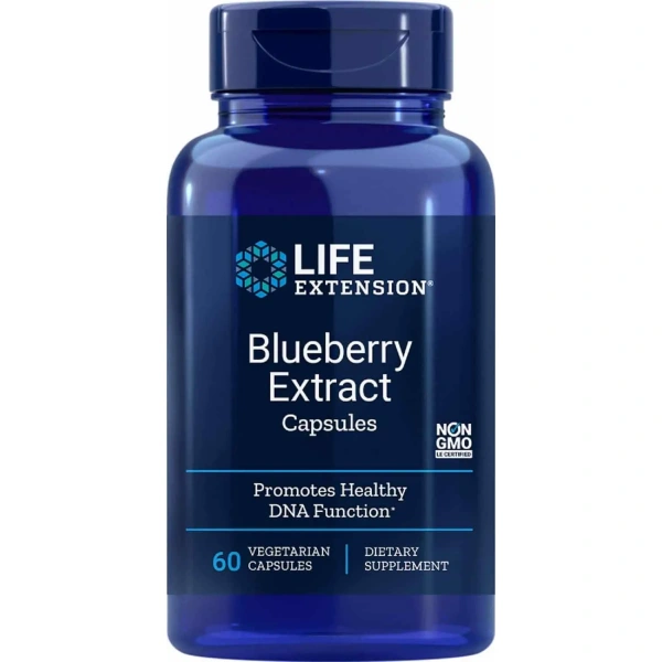 LIFE EXTENSION Blueberry Extract Capsules (Wspiera Funkcje DNA)  60 Kapsułek wergetariańskich