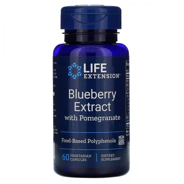 LIFE EXTENSION Blueberry Extract with Pomegranate 60 Vegetarian Capsules