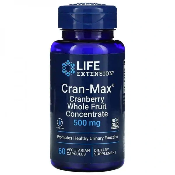 LIFE EXTENSION Cran-Max Cranberry Whole Fruit Concentrate (Drogi moczowe) 60 Kapsułek wegetariańskich