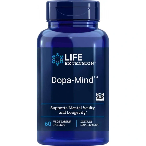 LIFE EXTENSION Dopa-Mind (Dopamina, Funkcje poznawcze, Długowieczność) 60 Tabletek wegetariańskich