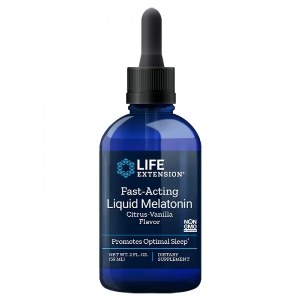 LIFE EXTENSION Fast-Acting Liquid Melatonin (Wsparcie przy zasypianiu, Zdrowy sen)  59ml