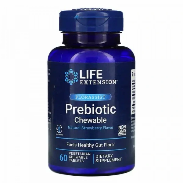 LIFE EXTENSION Florassist Prebiotic Chewable 60 Chewable tablets Natural Strawberry