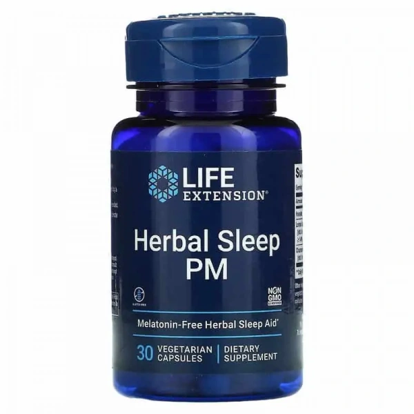 LIFE EXTENSION Herbal Sleep PM (Zdrowy sen) 30 Kapsułek wegetariańskich