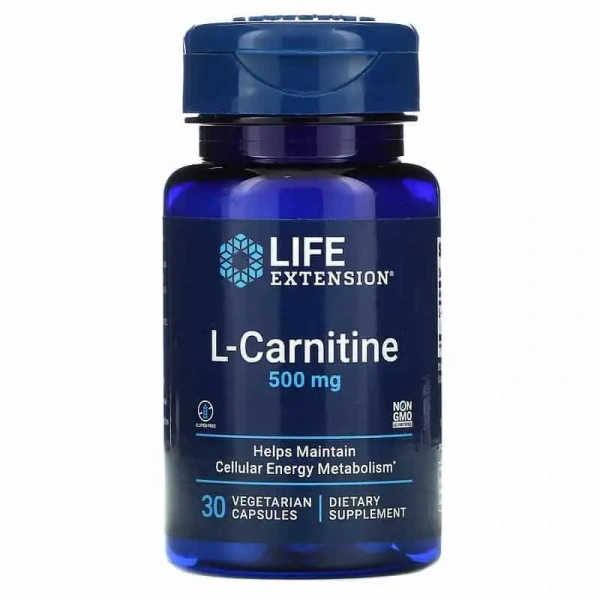 LIFE EXTENSION L-Carnitine (L-Karnityna) 30 Kapsułek wegetariańskich