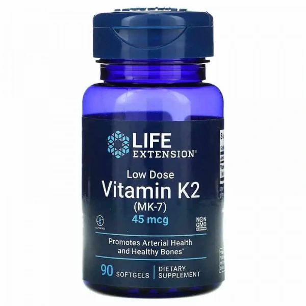 LIFE EXTENSION Low Dose Vitamin K2 MK-7 (Vitamin K2MK7, Bone Health) 90 Softgels