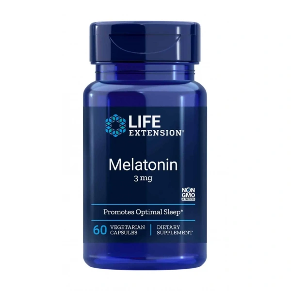 LIFE EXTENSION Melatonin 3mg (Melatonina) 60 kapsułek wegetariańskich