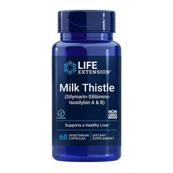 LIFE EXTENSION Milk Thistle (Ostropest Plamisty) 60 Kapsułek wegetariańskich