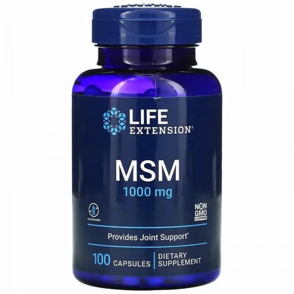 LIFE EXTENSION MSM (Metylosulfonylometan, Wsparcie stawów) 100 Kapsułek