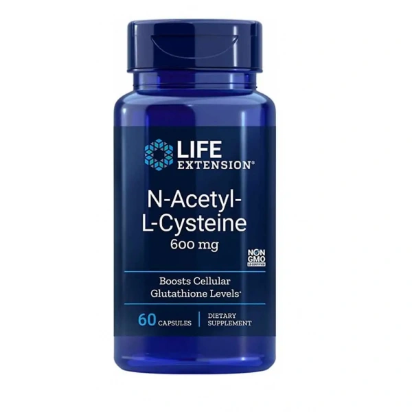 Life Extension NAC N-Acetyl L-Cysteine (N-Acetyl L-Cysteina) 600mg - 60 kapsułek wegetariańskich