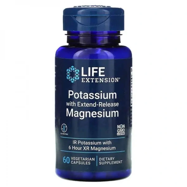 LIFE EXTENSION Potassium with Extend-Release Magnesium (Potas, Magnesium) 60 Vegetarian Capsules