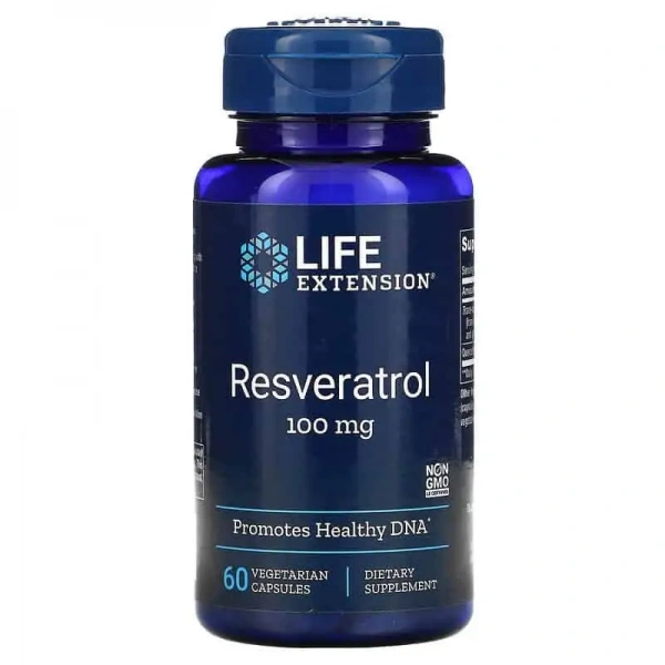 LIFE EXTENSION Resveratrol 100mg 60 Vegetarian Capsules