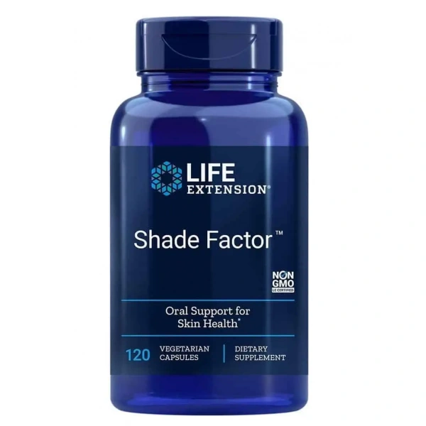 LIFE EXTENSION Shade Factor (Wewnętrzna Ochrona Skóry przed Promieniami UV) 120 Kapsułek wegetariańskich