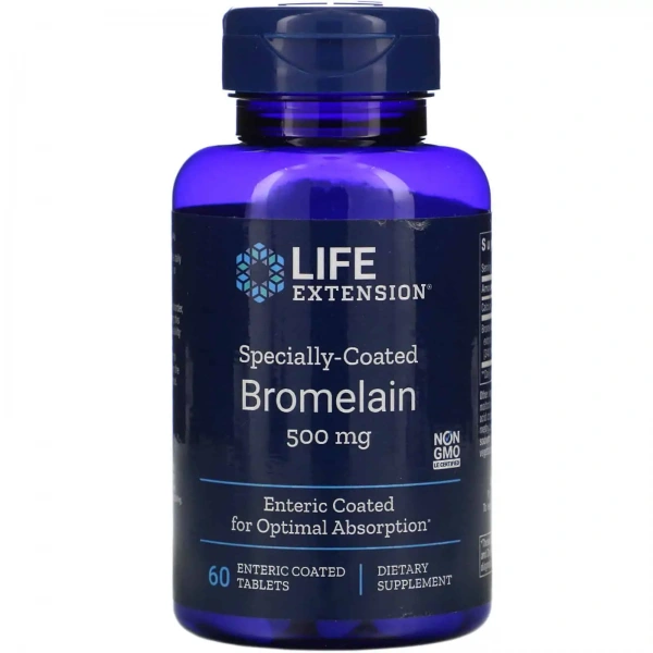 LIFE EXTENSION Specially-Coated Bromelain (Stany zapalne) 60 Tabletek powlekanych