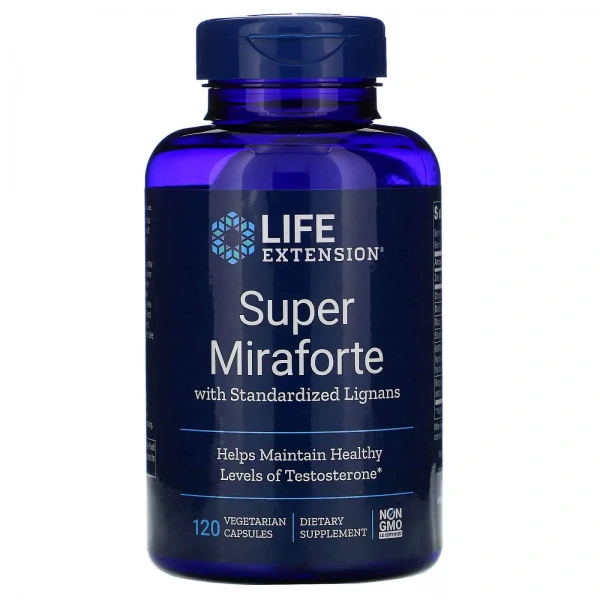 LIFE EXTENSION Super Miraforte with Standardized Lignans (Testosterone) 120 Vegetarian Capsules