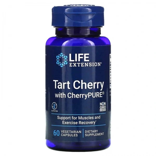 LIFE EXTENSION Tart Cherry with CherryPure (Regeneracja) 60 Kapsułek wegetariańskich
