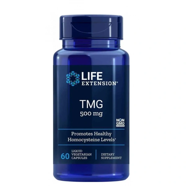 Life Extension TMG 500mg (Wsparcie Odpowiedniego Poziomu Homocysteiny) - 60 kapsułek wegetariańskich