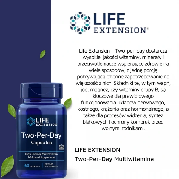 LIFE EXTENSION Two-Per-Day (Multiwitamina i Minerały) - 60 kapsułek