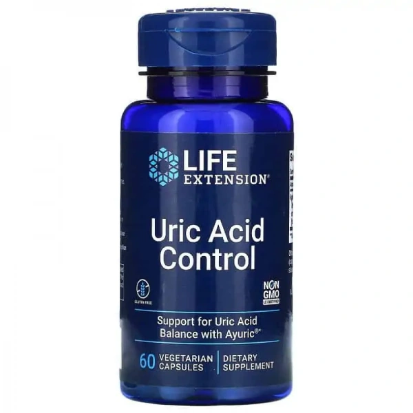 LIFE EXTENSION Uric Acid Control (Reguluje poziom kwasu moczowego) 60 Kapsułek wegetariańskich