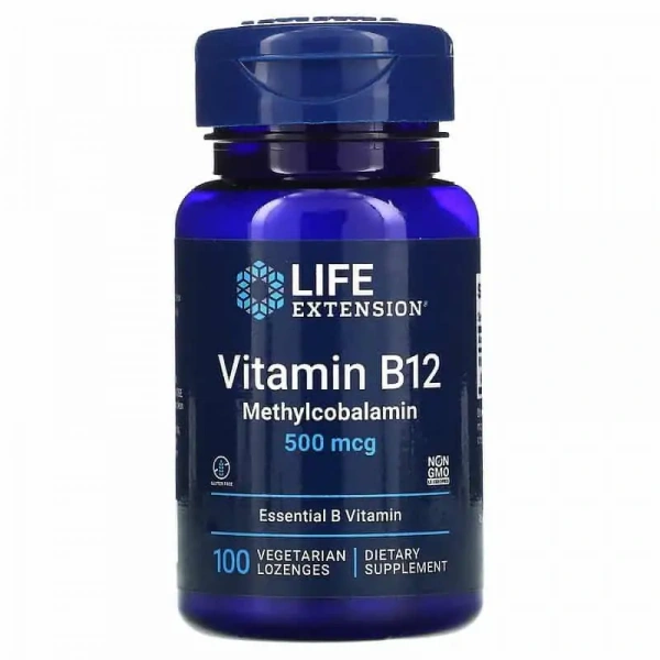 LIFE EXTENSION Vitamin B12 500 mcg 100 Vegetarian Lozenges