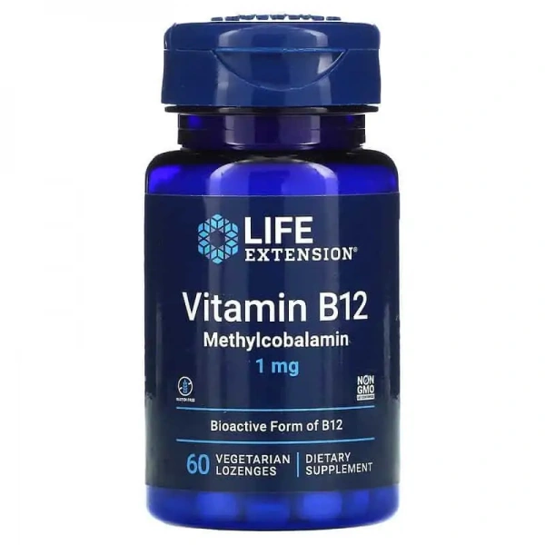 LIFE EXTENSION Vitamin B12 Methylcobalamin  60 Vegetarian Lozenges
