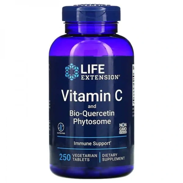 LIFE EXTENSION Vitamin C and Bio-Quercetin Phytosome 250 Vegetarian Tablet