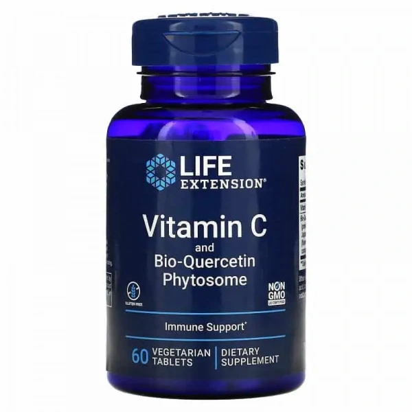 LIFE EXTENSION Vitamin C and Bio-Quercetin Phytosome (Witamina C) 60 Tabletek wegetariańskich