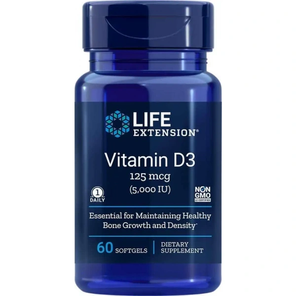 LIFE EXTENSION Vitamin D3 5000 IU 60 Vege Capsules