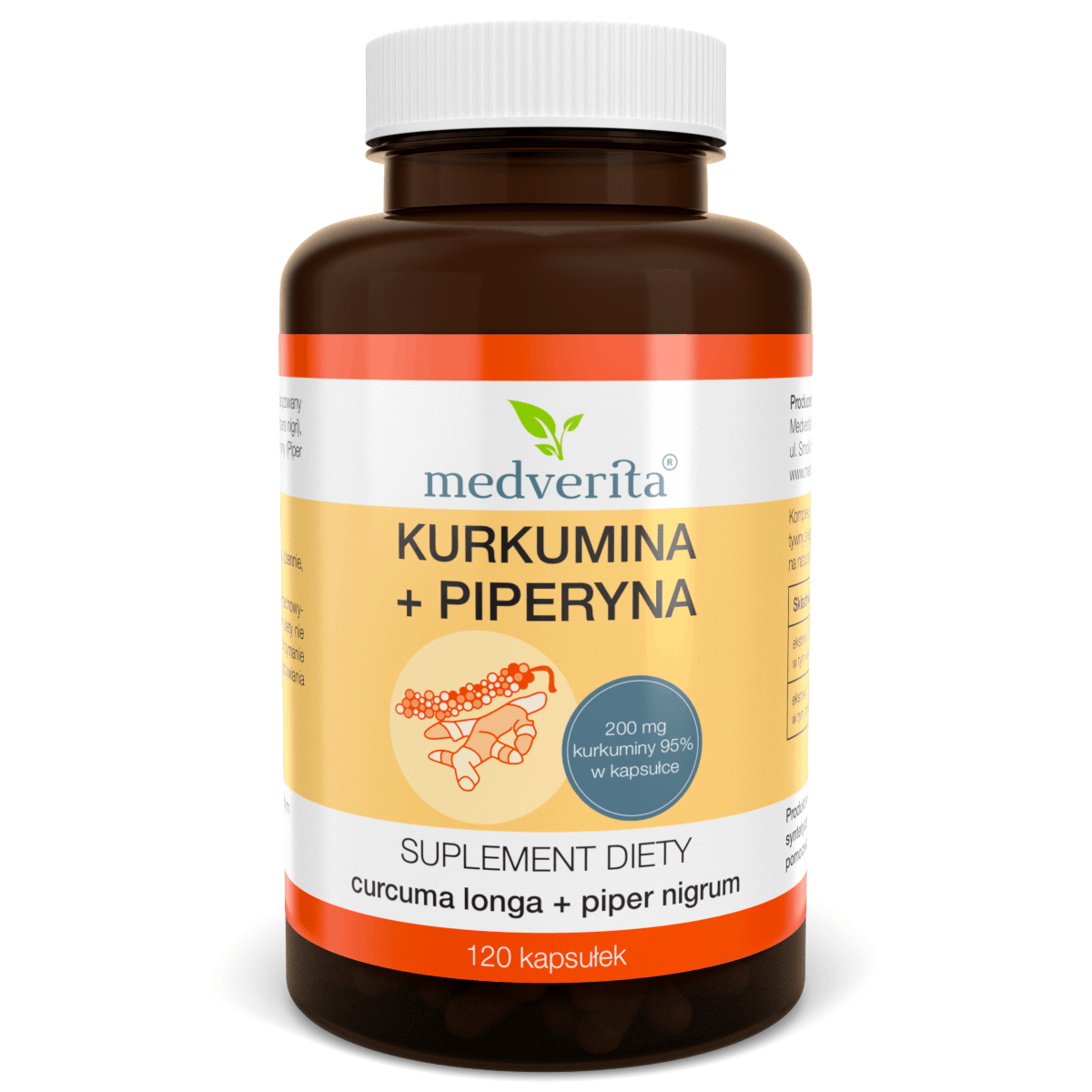 MEDVERITA Kurkumina + Piperyna 120 Kapsułek