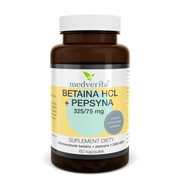 MEDVERITA Betaine HCL + Pepsin 60 capsules