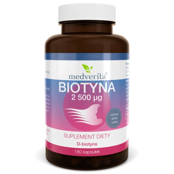 MEDVERITA Biotin 2500mcg (Vitamin B7) 180 Capsules