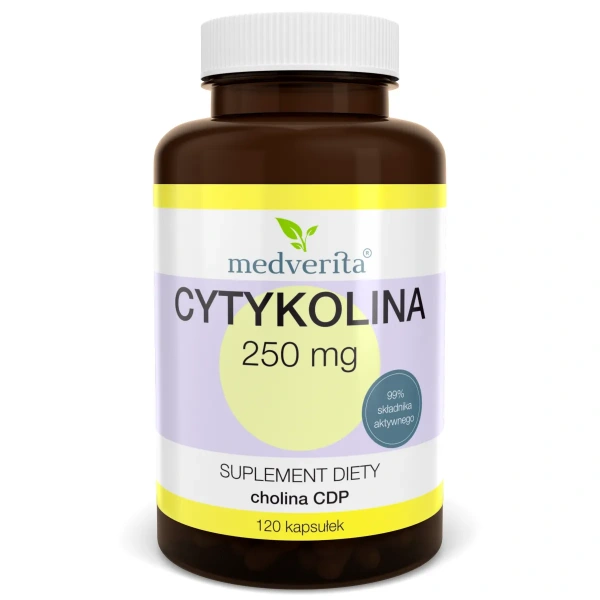 MEDVERITA Cytykolina 250mg (Cholina, Wsparcie pracy mózgu) 120 Kapsułek