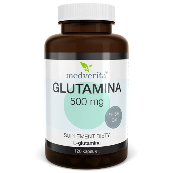 MEDVERITA Glutamine L-Glutamine FCC 500mg 120 capsules