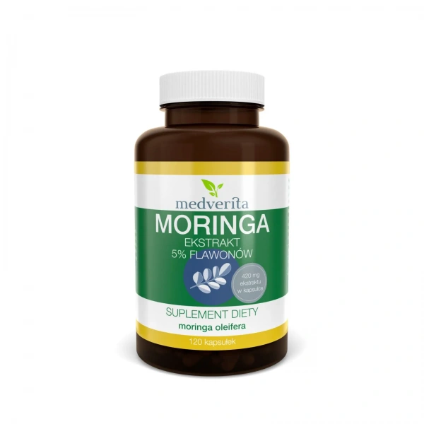 MEDVERITA Moringa ekstrakt 5% flawonów (Moringa extract 5% flavones) 120 Capsules