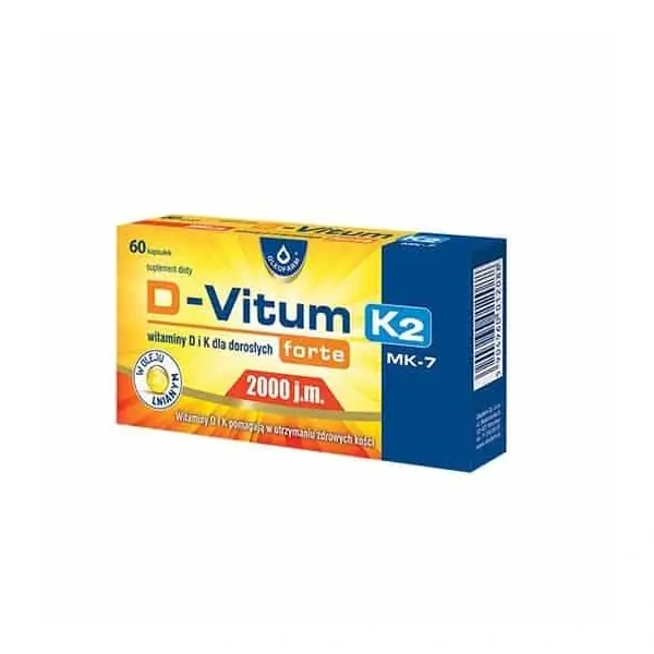 D-VITUM FORTE K2 Vitamins D and K for adults 2000 IU 60 capsules