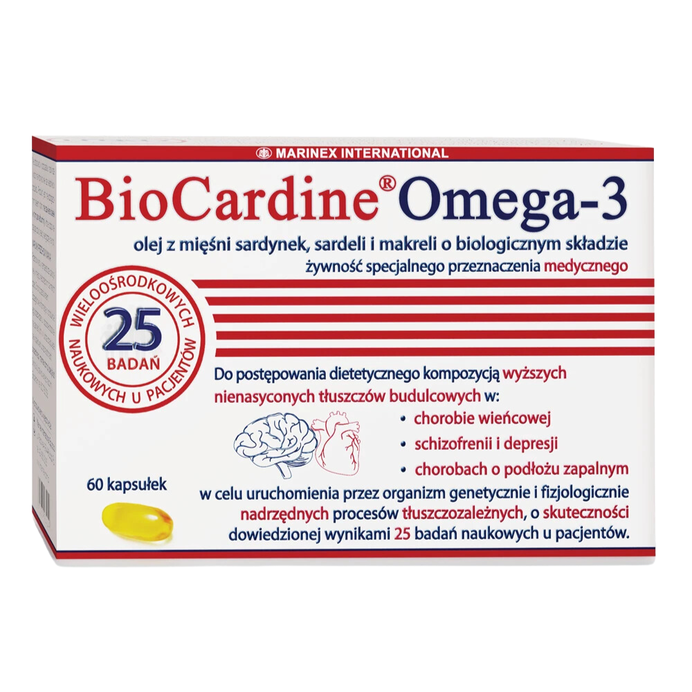 MARINEX BioCardine Omega-3 (Olej z mięśni ryb) 60 Kapsułek