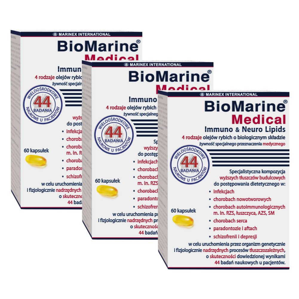 MARINEX BioMarine Medical Immuno Neuro Lipids (EPA, DHA i Omega-3) 3 x 60 Kapsułek