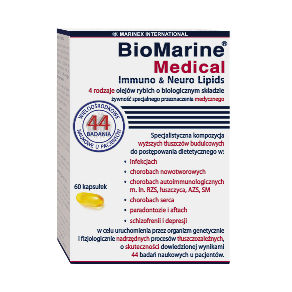MARINEX BioMarine Medical Immuno Neuro Lipids (EPA, DHA i Omega-3) 60 Kapsułek