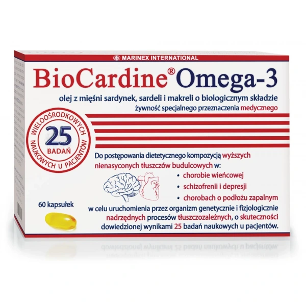 MARINEX BioCardine Omega-3 (Olej z mięśni ryb) 60 Kapsułek