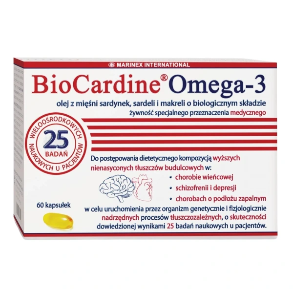 MARINEX BioCardine Omega-3 (Olej z mięśni ryb) 60 Kapsułek