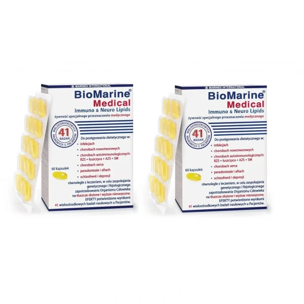 MARINEX BioMarine Medical Immuno Neuro Lipids (EPA, DHA i Omega-3) 2 x 60 Kapsułek