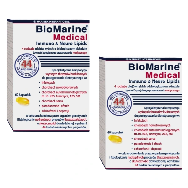 MARINEX BioMarine Medical Immuno Neuro Lipids (EPA, DHA and Omega-3) 2 x 60 Capsules