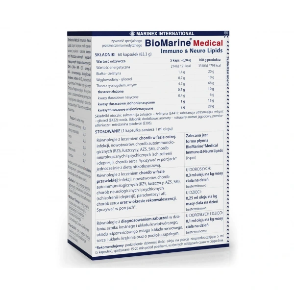 MARINEX BioMarine Medical Immuno Neuro Lipids (EPA, DHA i Omega-3) 2 x 60 Kapsułek