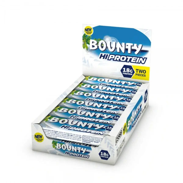 BOUNTY Hi Protein Bar (with desiccated coconut coated in milk chocolate) 12 x 52g