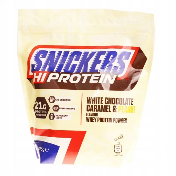 SNICKERS HiProtein Powder (WPC protein supplement) 875g White Chocolate Caramel Peanut