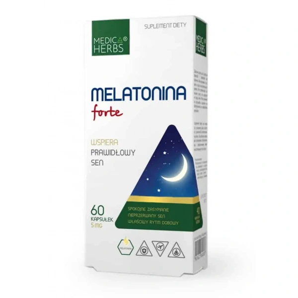 MEDICA HERBS Melatonin Forte 5mg (Helps to fall asleep) 60 Capsules